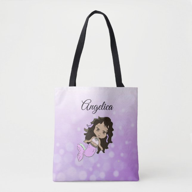 Purple Mermaid Personalised Tote Bag (Front)