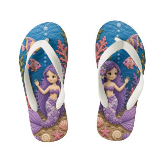 Purple Mermaid Quilt  Kid's Jandals