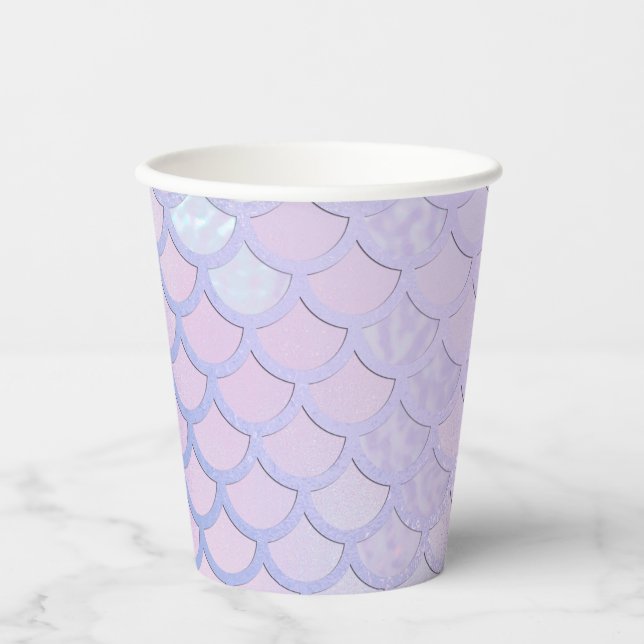 Purple Mermaid Scales Party  Paper Cups (Front)