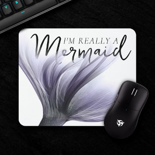 Purple Mermaid Soul Quote   Chic Lavender Name Mouse Pad