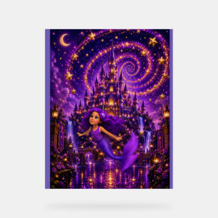 Purple Mermaid Star Spiral Fantasy Castle Art Ma Acrylic Sign
