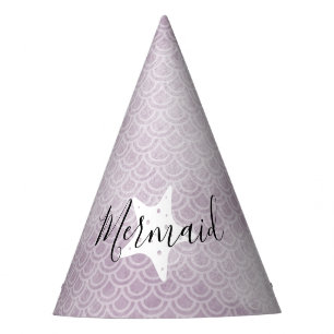 Purple Mermaid Starfish Birthday Party Hat