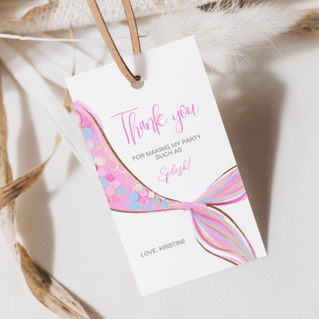 Purple Mermaid Tail Party Gift Tag (Creator Uploaded)