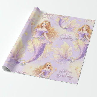 Purple mermaid  wrapping paper