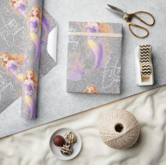 Purple mermaid  wrapping paper