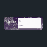 Purple Merry and Bright Snowflakes To and From<br><div class="desc">Add a whimsical touch to your wrapped gifts this holiday season with Purple Merry and Bright Snowflakes Christmas Gift To and From Labels. Gift label design features falling snowflakes with the greeting Merry and Bright in a modern font and a soft white overlay. Additional gift and holiday items available with...</div>
