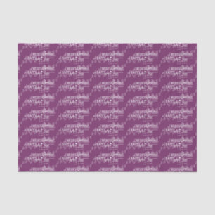 Purple Merry Christmas Happy New Year Tissue Paper