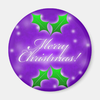 Purple Merry Christmas Magnet