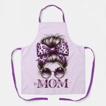 Purple Messy Bun Mum Wife Boss