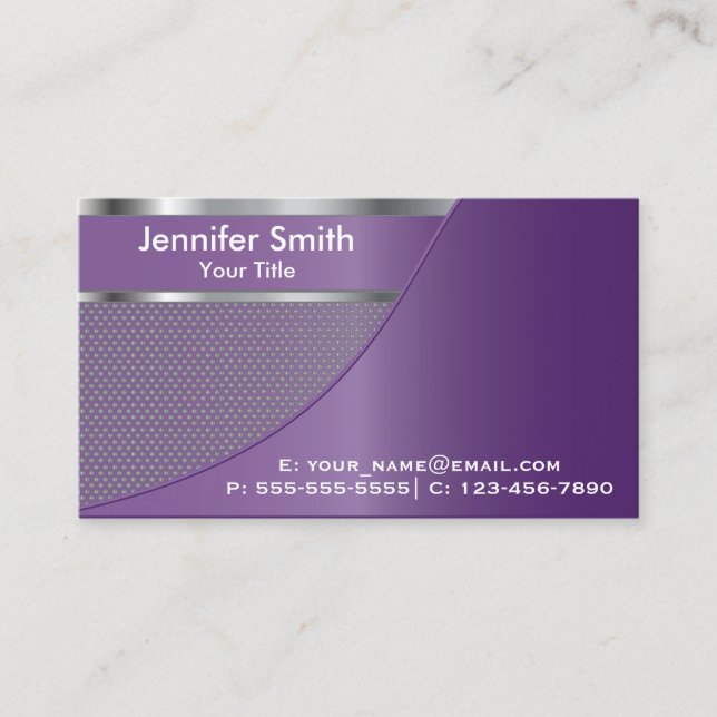 Purple Metal Mesh | Elegant Designed Template Business Card (Front)