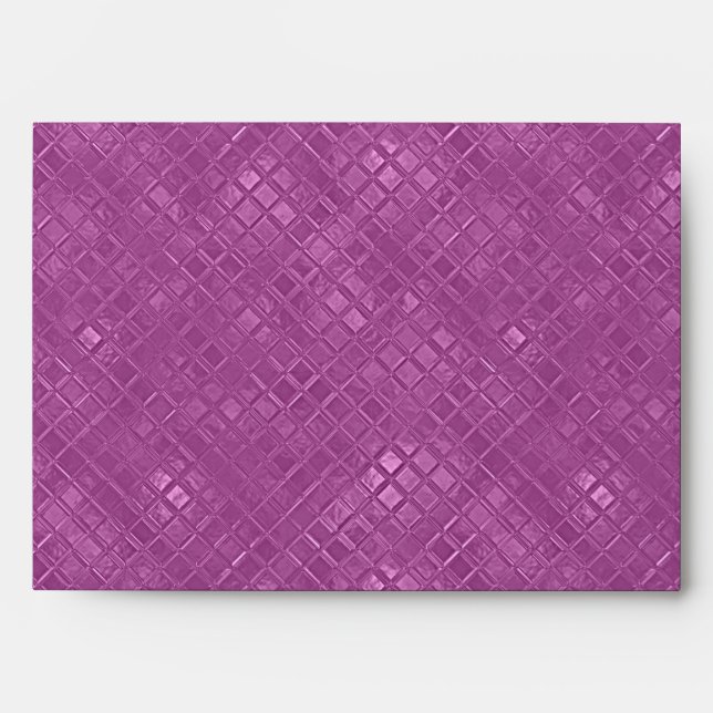 Purple Metallic Abstract Diamond Pattern  Envelope (Front)