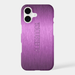 Purple Metallic Brushed Aluminium Look Monogram