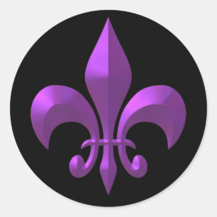 Purple Metallic Classic Round Sticker