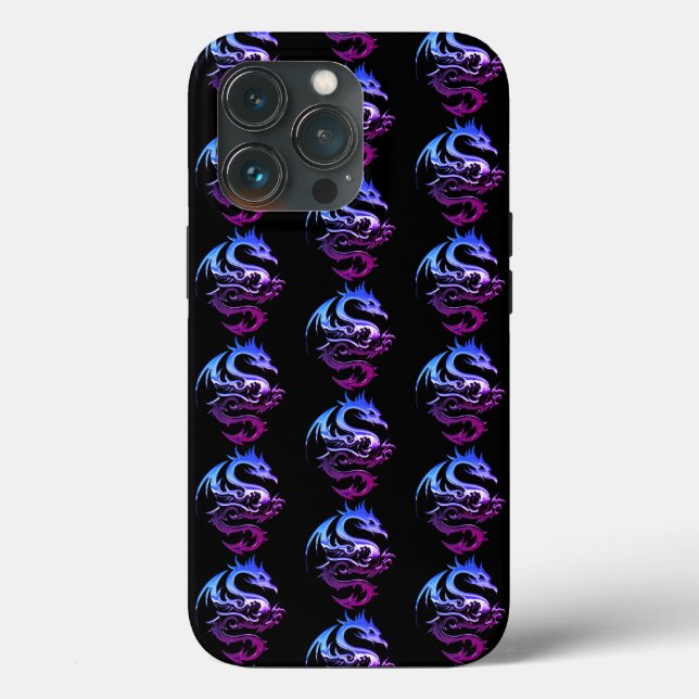 Purple Metallic Dragon Pattern Case-Mate iPhone Case (Back)