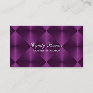 Purple Metallic Look Diamond Tiles Business Card