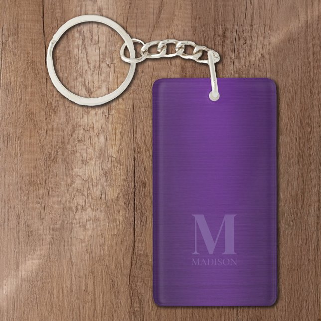 Purple Metallic Monogrammed Key Ring (Creator Uploaded)