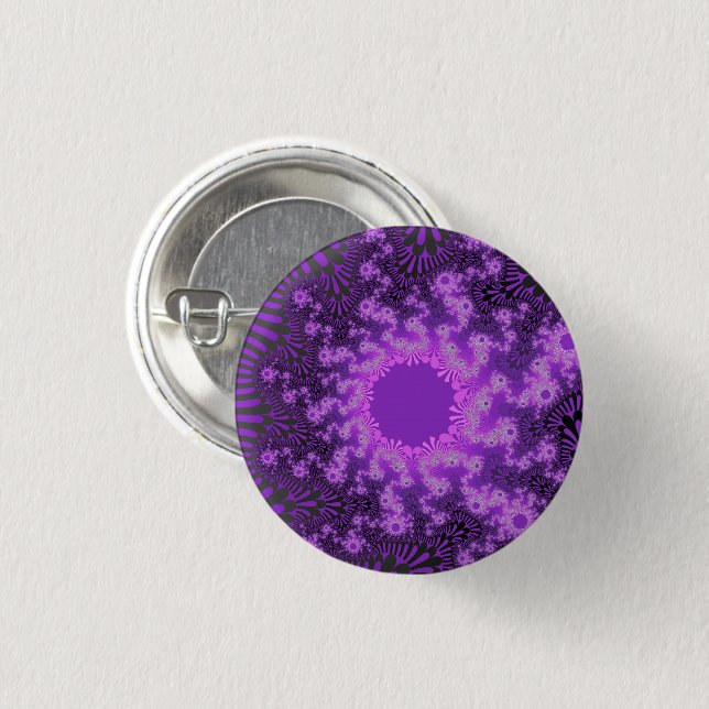 Purple Metallic Sunburst 3 Cm Round Badge (Front & Back)