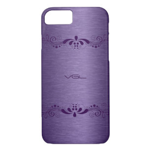 Purple Metallic Texture Print & Deep Purple Lace Case-Mate iPhone Case