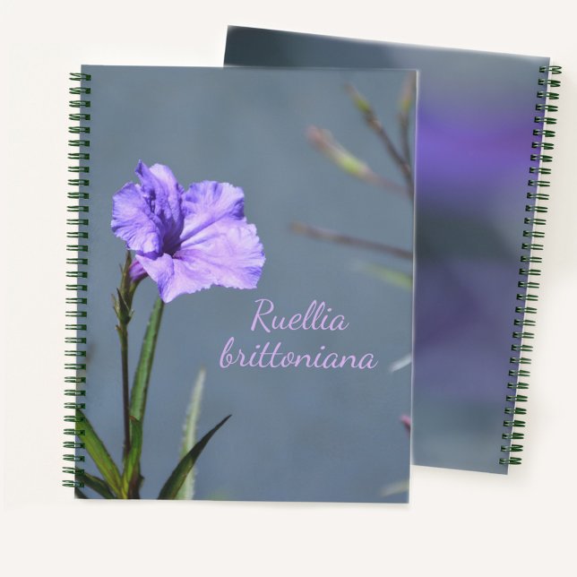 Purple Mexican Petunia Floral Customisable Notebook (Creator Uploaded)