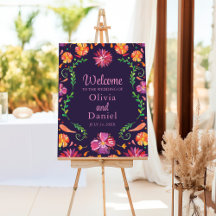 Purple Mexicana Floral Fiesta Wedding Welcome