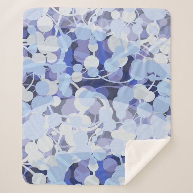 Purple Microbe Pattern Sherpa Blanket (Front)