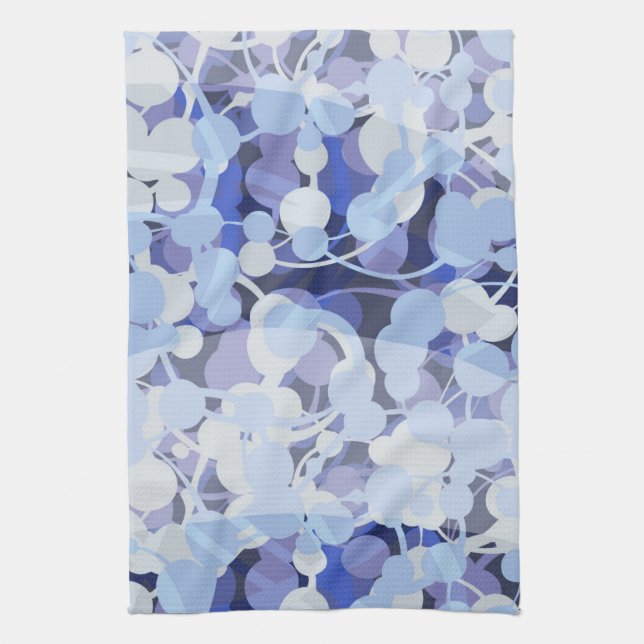 Purple Microbe Pattern Tea Towel (Vertical)