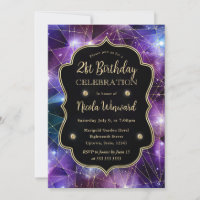 Purple Midnight Crystal Galaxy 21st Birthday