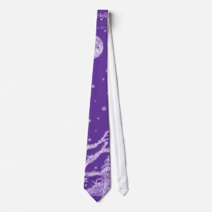 Purple Midnight Snowfall Tie