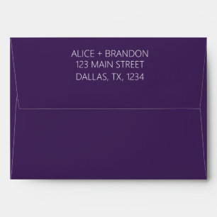 Purple Minimal Elegant Modern Wedding Envelope