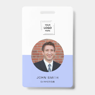 Purple Minimal Stylish Photo Identity Design Badge ID Badge