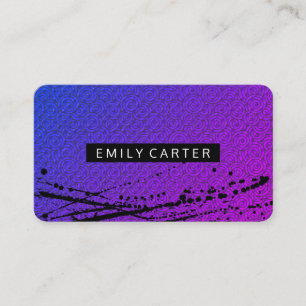 Purple Minimalist Blend Artistic Spatter Business Card