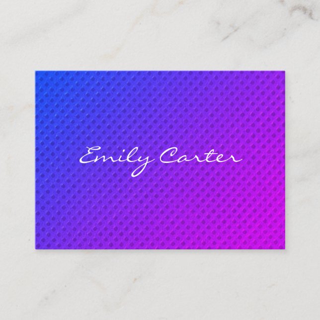 Purple Minimalist Blend Cursive Font Business Card (Front)