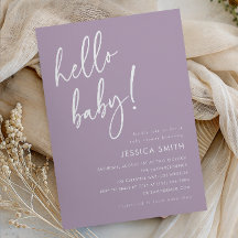 Purple Minimalist Boho Hello Baby Shower