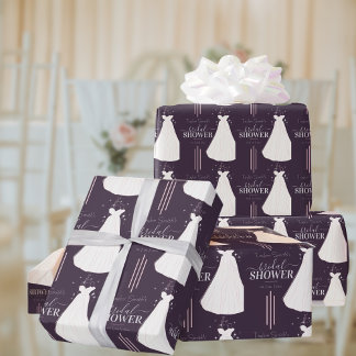 Purple Minimalist Bridal Shower Personalised Wrapping Paper