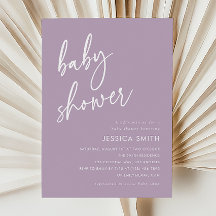 Purple Minimalist Modern Baby Shower