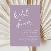 Purple Minimalist Modern Bridal Shower