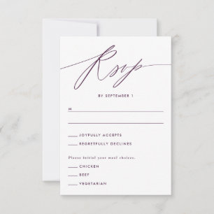Purple Minimalist Script Response Card