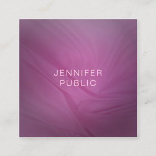 Purple Minimalist Template Professional Modern Square Business Card