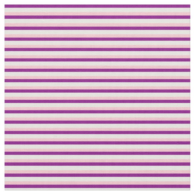 Purple, Mint Cream & Pink Striped Pattern Fabric (Close Up)