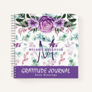 Purple Mint Flowers  Gratitude Blessing Journal