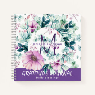 Purple Mint Flowers  Gratitude Blessing Journal