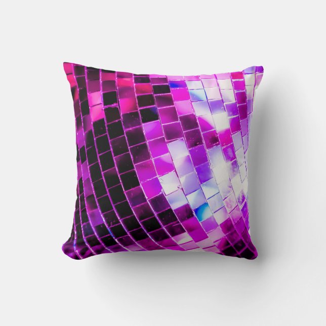 Purple Mirror Disco Ball Cushion (Front)