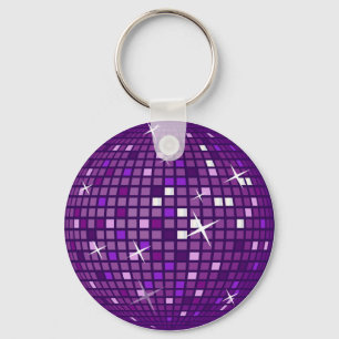 PURPLE MIRROR DISCO BALL KEY RING