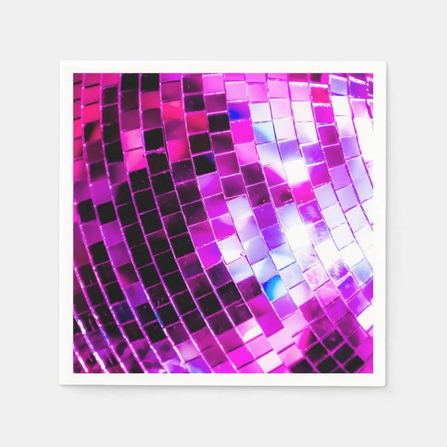 Purple Mirror Disco Ball Napkin (Front)