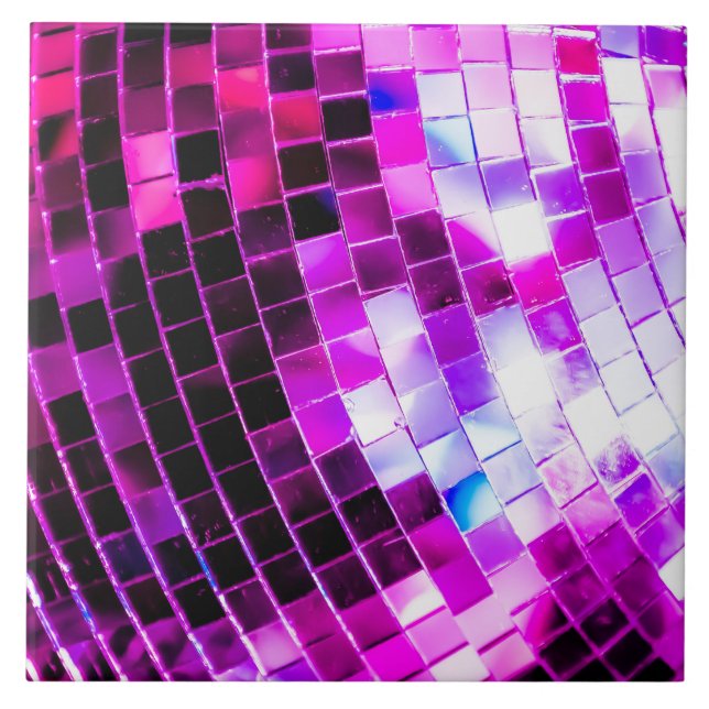 Purple Mirror Disco Ball Tile (Front)