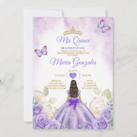 Purple Mis Quince Lavender 15 Anos Silver Crown