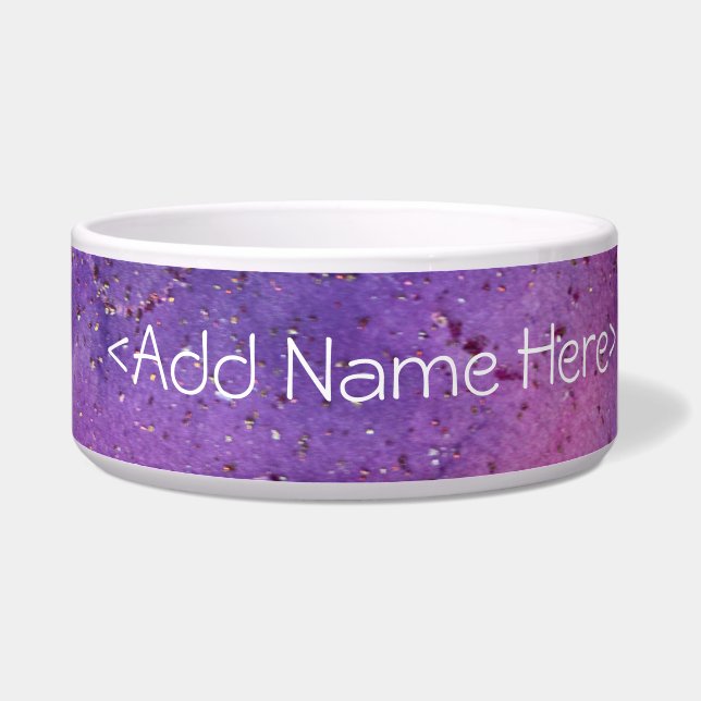 Purple Mist Pet Bowl with Customise Personal Name (Right)
