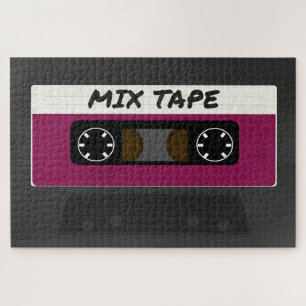 Purple Mix Tape - 80s And 90s Retro Inspired Gift Jigsaw Puzzle