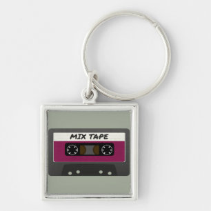 Purple Mix Tape - 80s And 90s Retro Inspired Gift Key Ring