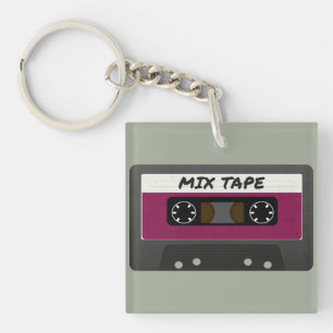 Purple Mix Tape - 80s And 90s Retro Inspired Gift Key Ring